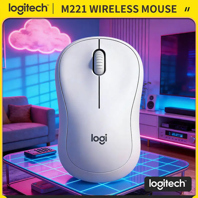 

Беспроводная мышь Logitech M221 - кнопки SilentTouch, 2.4 ГГц, радиус действия 10 м, 75 г, компактная, идеально подходит для настольных ПК, ноутбуков, офиса и профессионалов