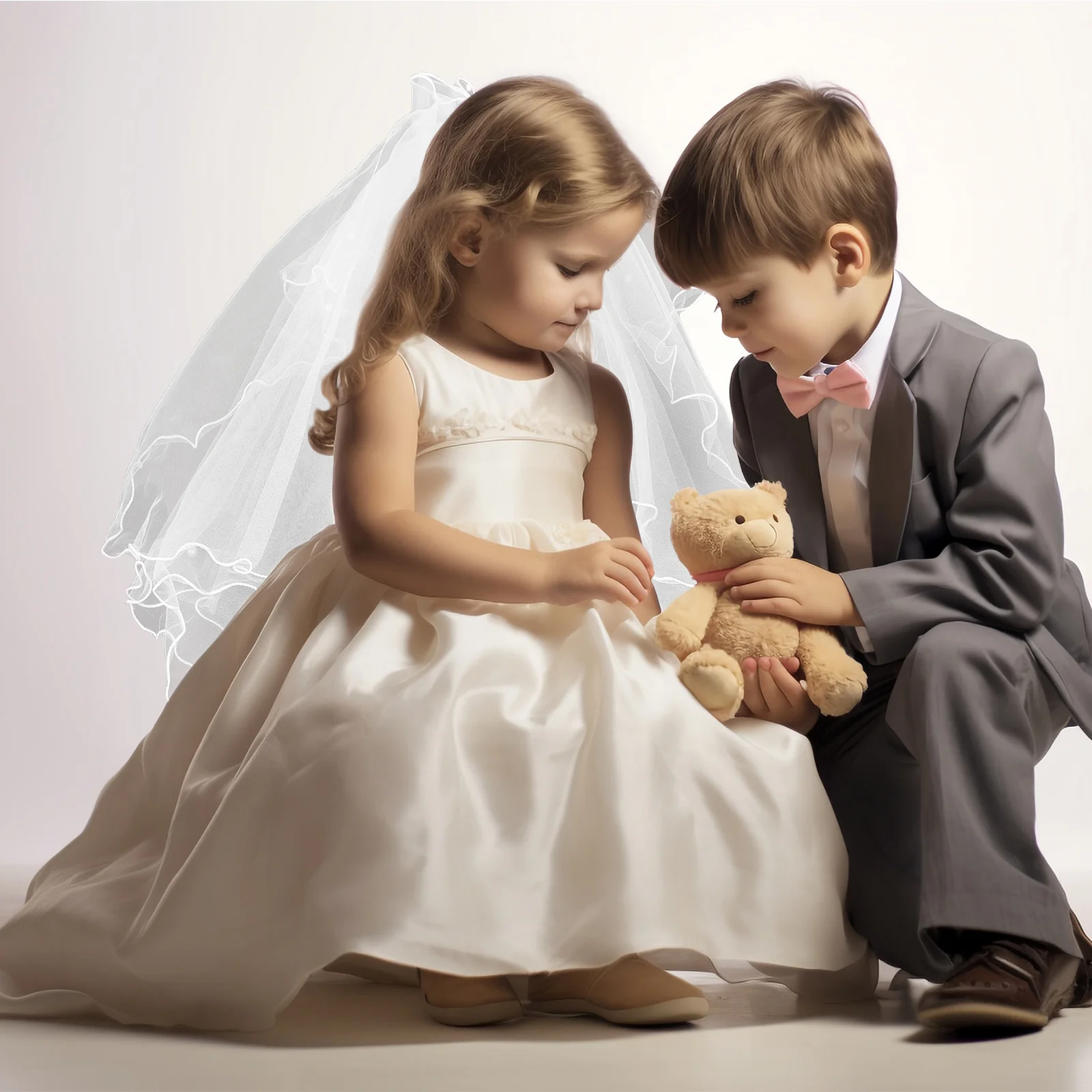 

Communion Veil White Bow Lightweight Soft Hair Clip for Kids Holy Communion Church Religious Birthday Accessories