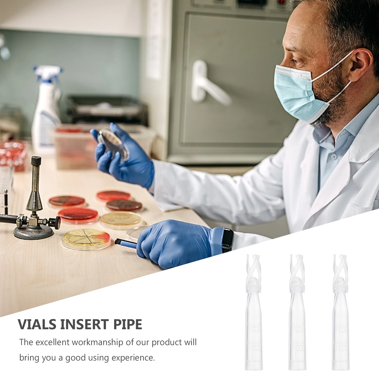 

200Pcs Vials Insert Clear 250ul Small Durable Easy Open for 9-425 2ml Hplc Labs Supplies Vials Insert Labs Supplies