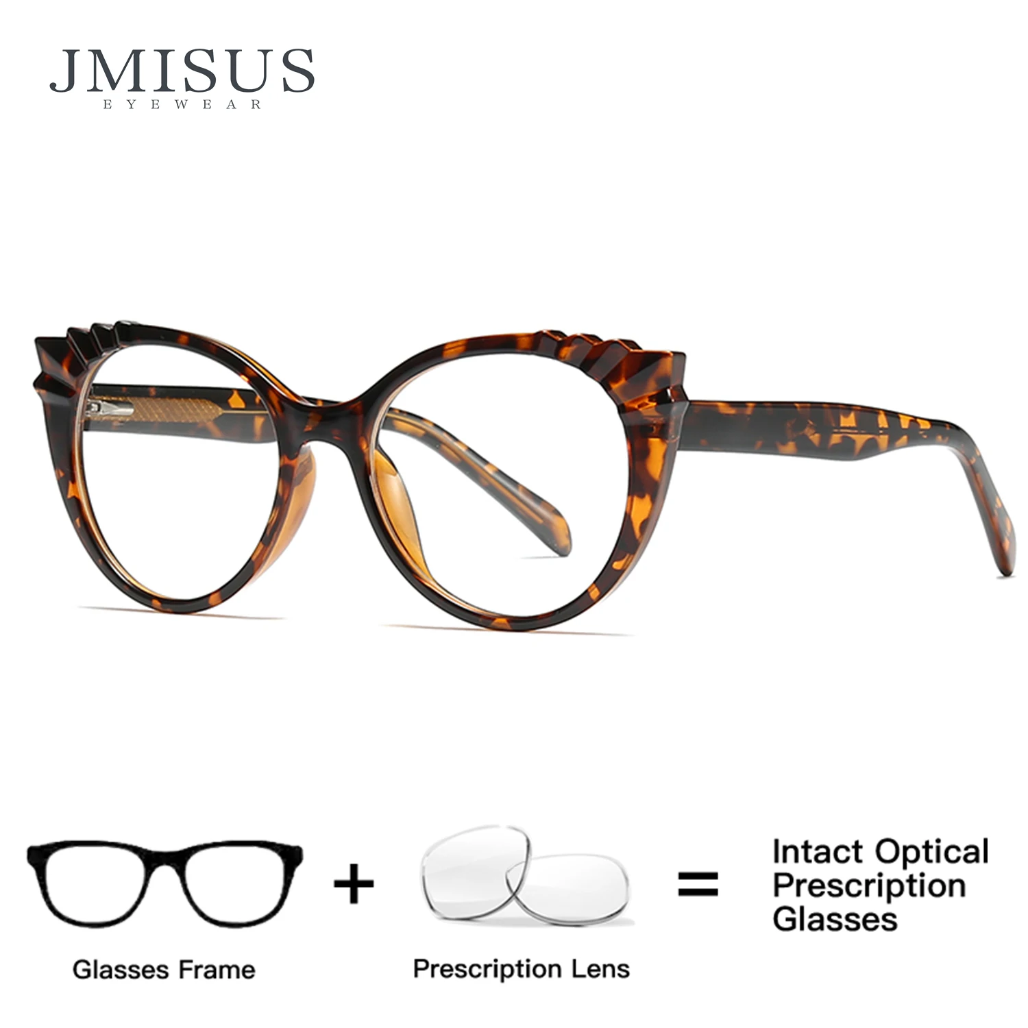 JMISUS 2026 Personality Cateye Prescription Glasses Woman Handmade Acetate Progressive Eyeglasses Photochromic Optical Eyewear