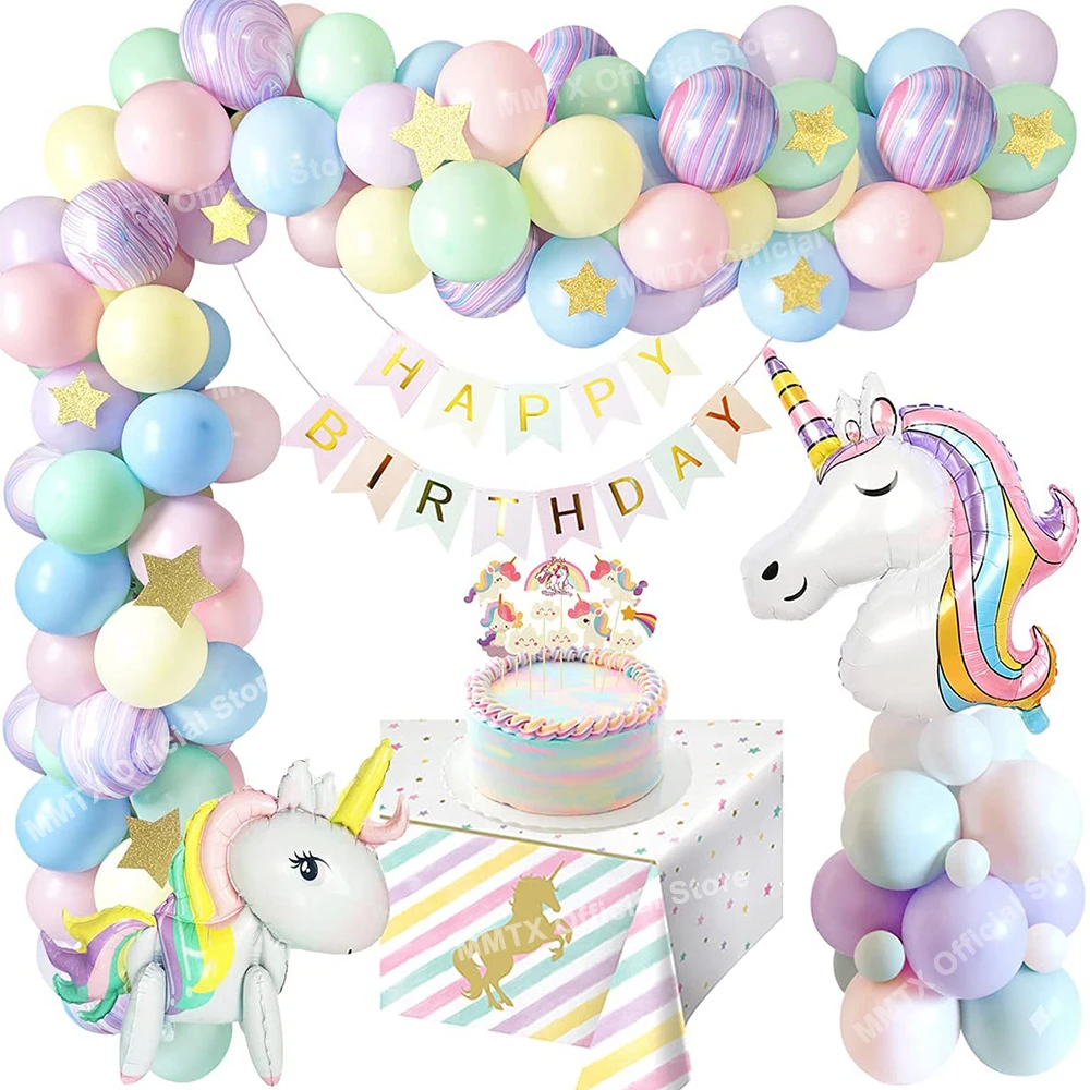 Unicorno palloncino unicorno decorazioni per feste di compleanno bambini ragazza 1 anno compleanno palloncino Decor Baby Shower Gender Reveal