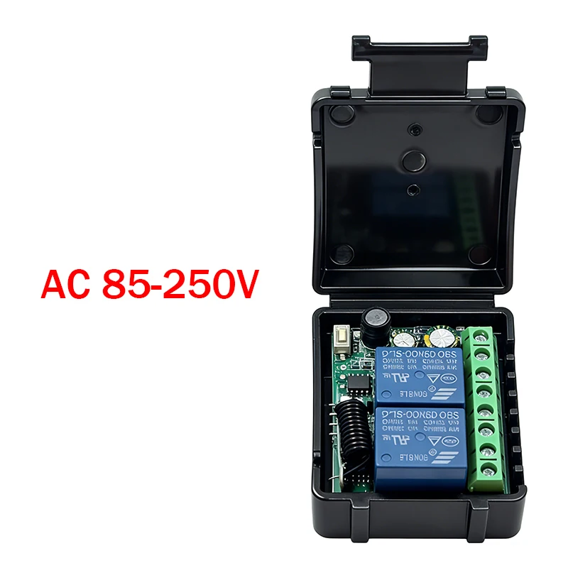 DC 9V 12V 24V AC 85-250V 2CH Relais Modul Empfänger EV1527 Drahtlose Fernbedienung Schalter 433MHz für Tor Licht LED Fanner Motor