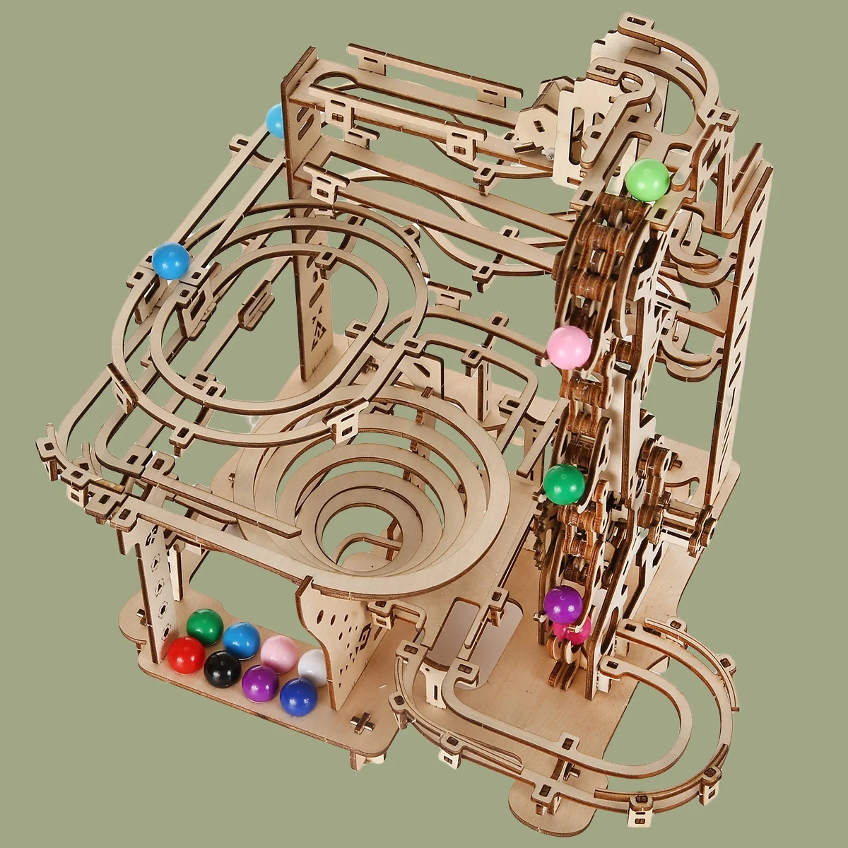 3D Wooden Puzzle] 3D Wooden Marble Run Model Kits Teaser Puzzle DIY Handmade Christmas Gift