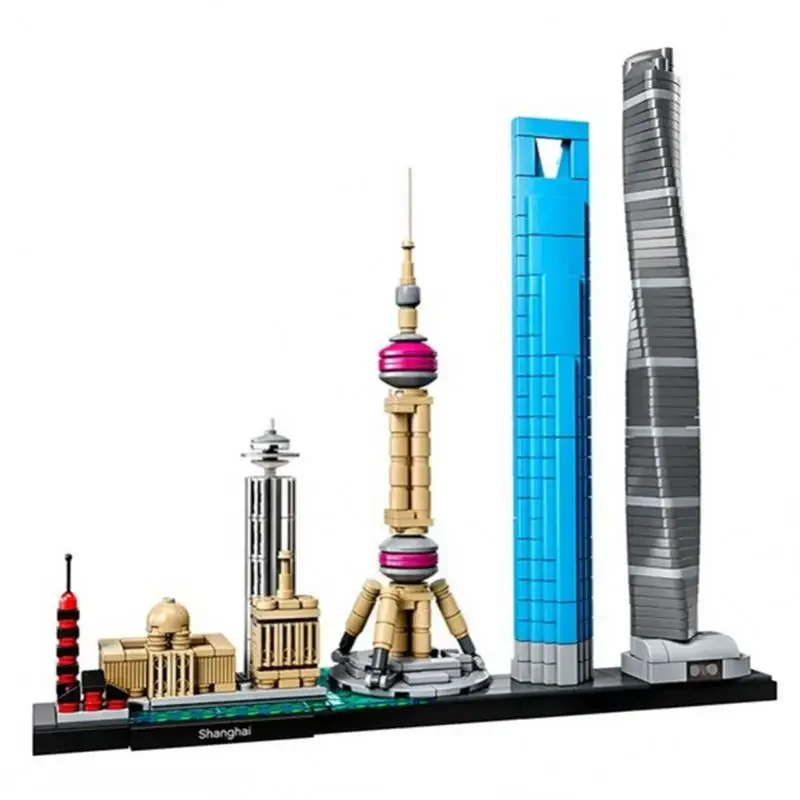 Architecture Paris Dubai London Sydney Chicago Shanghai Building Blocks Kit Bricks Classic City Model Kid Toys For Children Gift