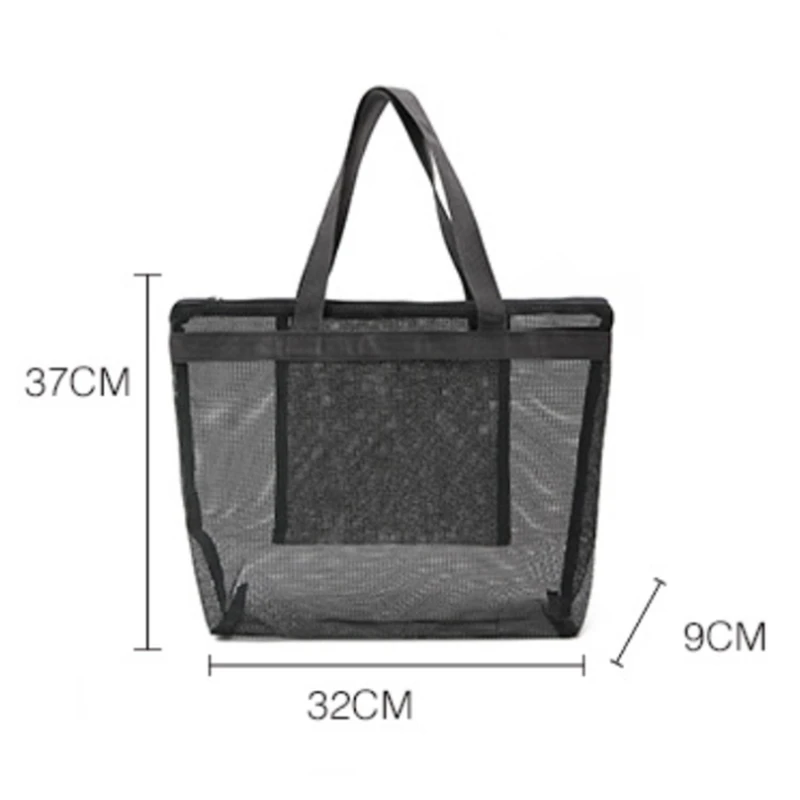 Travel Summer Beach Shoulder Bags Women Clear Mesh Transparent Bag Large Capacity Female Casual Solid Color Holiday Tote Bags