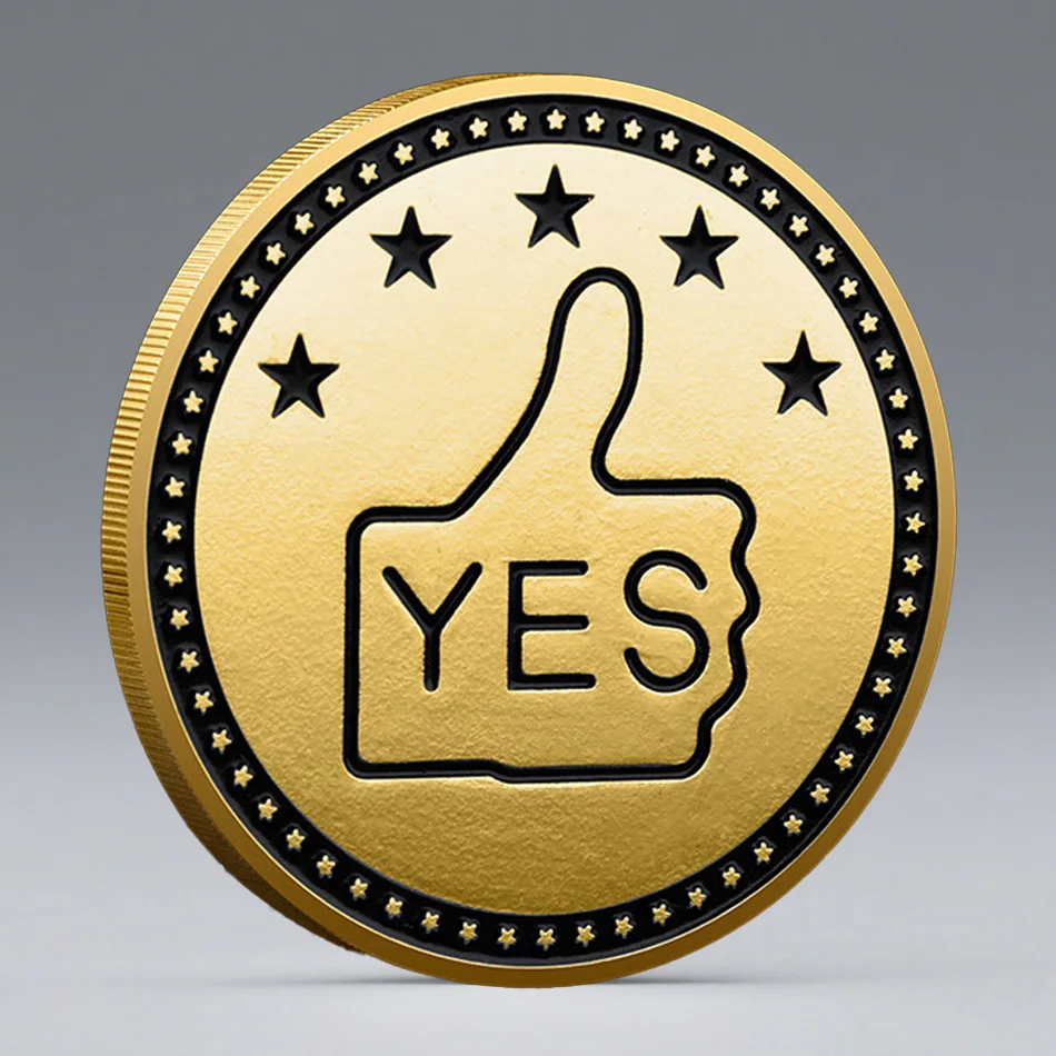 نعم أو لا قرار عملة معدنية ذهبية مطلية بويجا عملات تذكارية ديكور المنزل #1