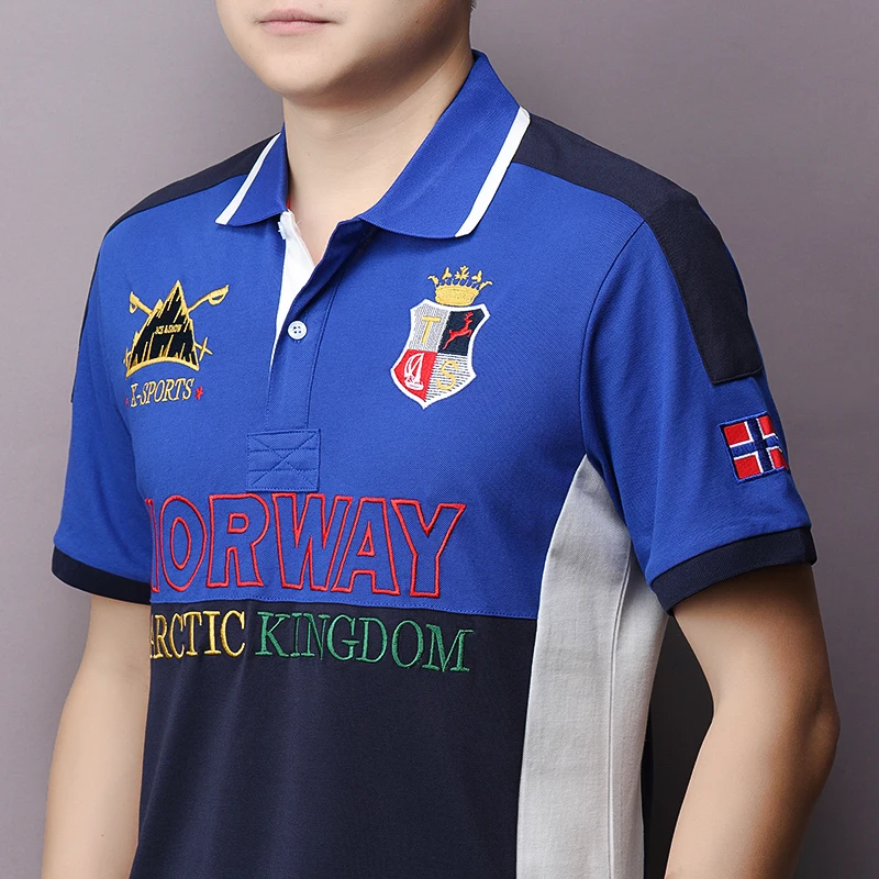 Men\'s POLO shirt Europe Norway cotton embroidery stitching color classic fashion original design pure cotton high quality