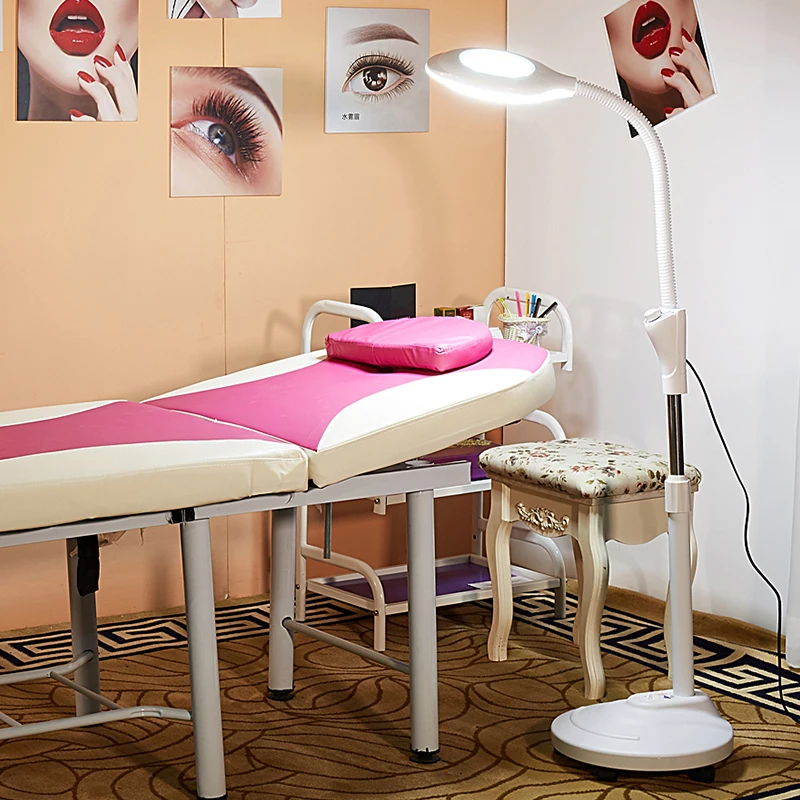 220V Beauty Salon Makeup Lamp LED Cold Lamp Magnifying Glass Tattoo Lamp Beauty Lamp Manicure Tattoo EYE Shadowless Floor Lamp