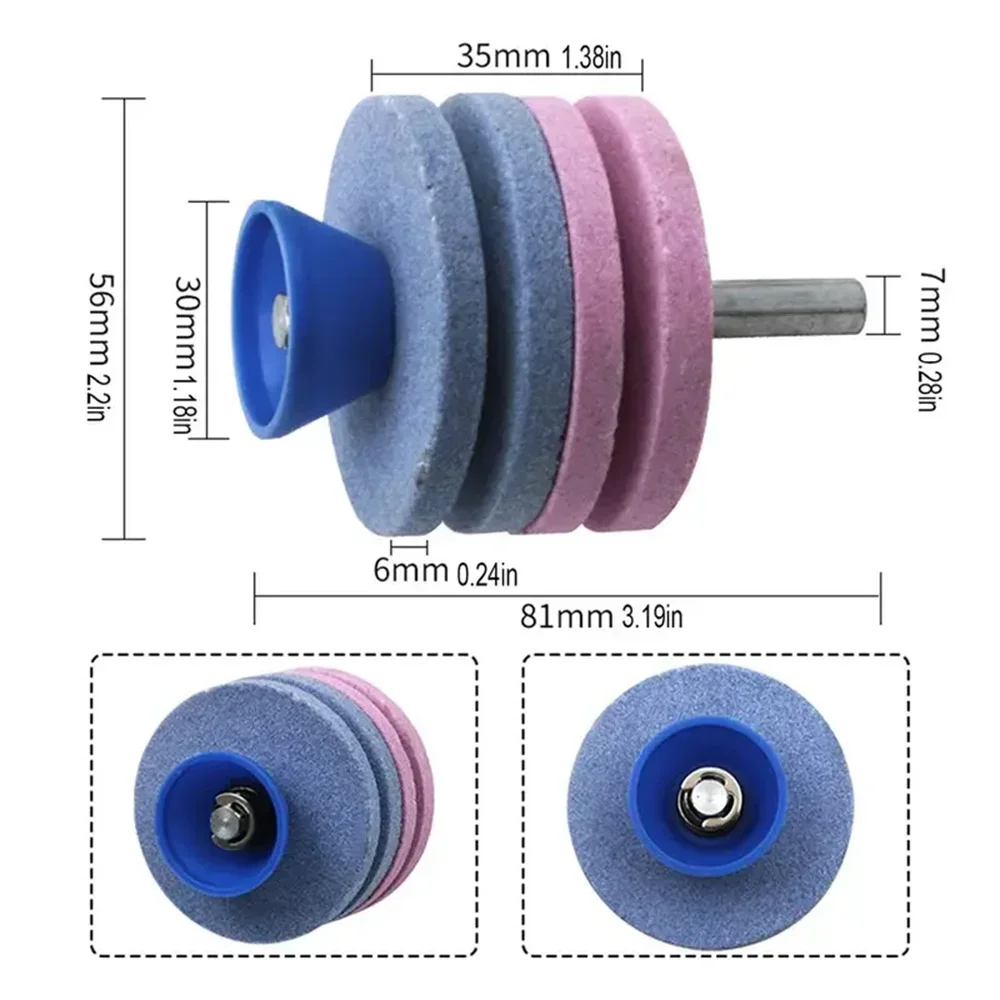 Picture 7: 56MM Lawn Mower Sharpener Four-layer Whetstone Lawnmower Blade Sharpener Double Grinding Drill Universal Grinding Drill Cuts
