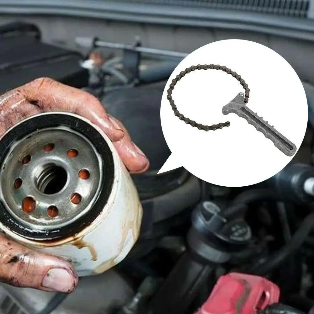 

Adjustable Car Engine Oil Filter Chain Grip Key Wrench Trucks Grip Fuel Filter Oil Engine Plier Handle Remover Remover Span Q4T4