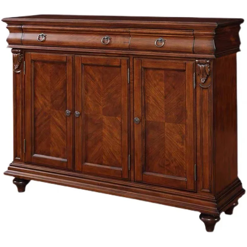 American rural solid wood shoe foyer cabinet modern simple entrance large capacity locker balcony