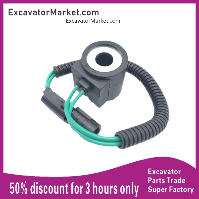 

for Excavator Excavator accessories Daquan sunward SWE Swe50 60 70 80 Pilot solenoid valve coil inlet safety lock