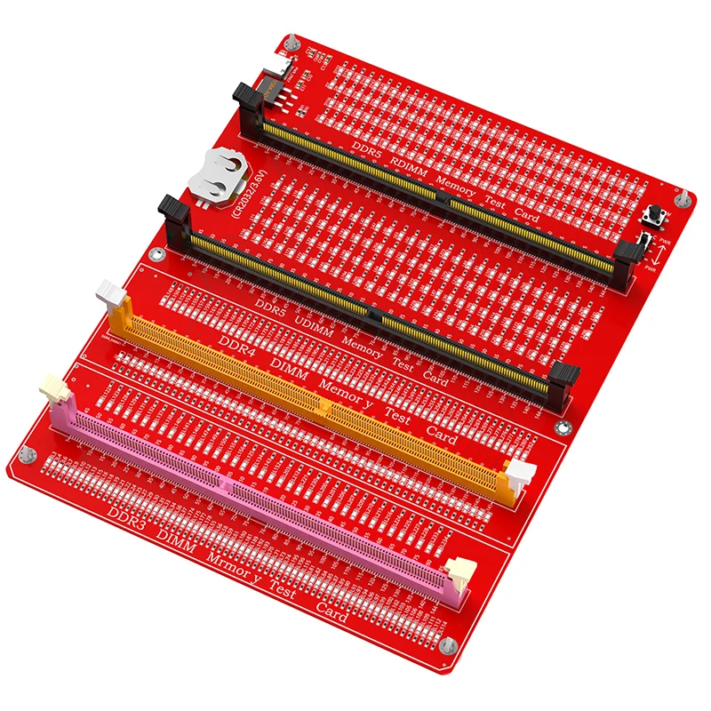 

Тестер памяти DDR3/4/5 RDIMM/UDIMM со стандартным индикатором типа C, Тестовая кнопка источника питания для настольного компьютера DDR3/4/5, Тестовая карта памяти