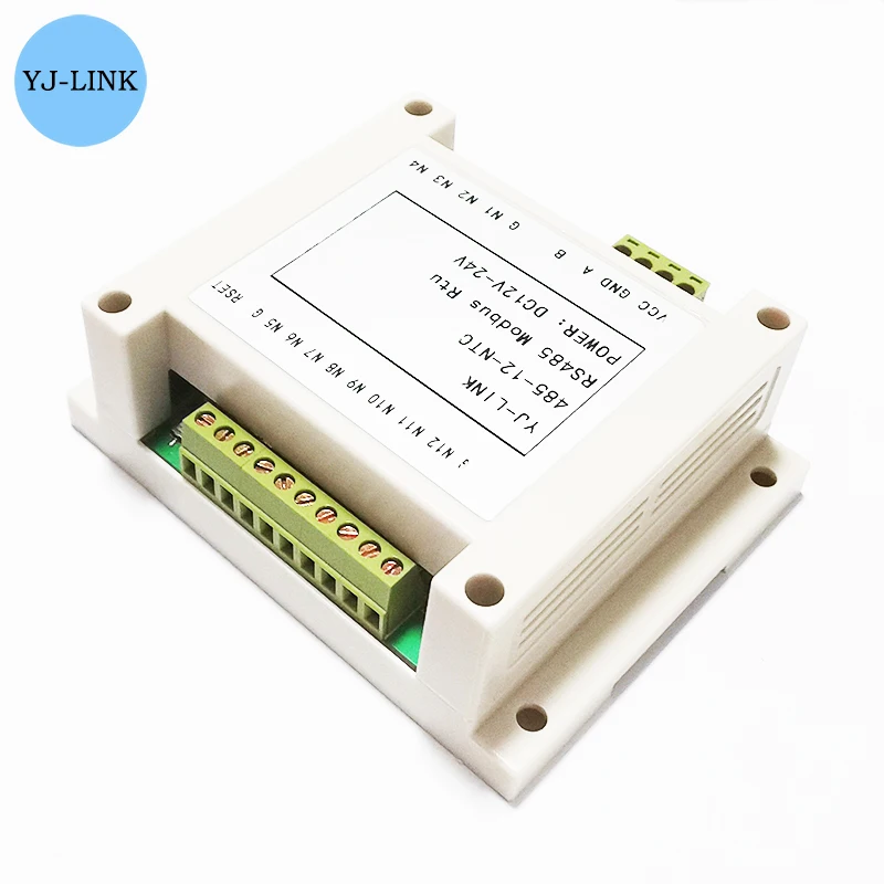 12-Channel NTC Temperature Transmitter 10K Thermistor To RS485 Modbus RTU Communication Temperature Collector