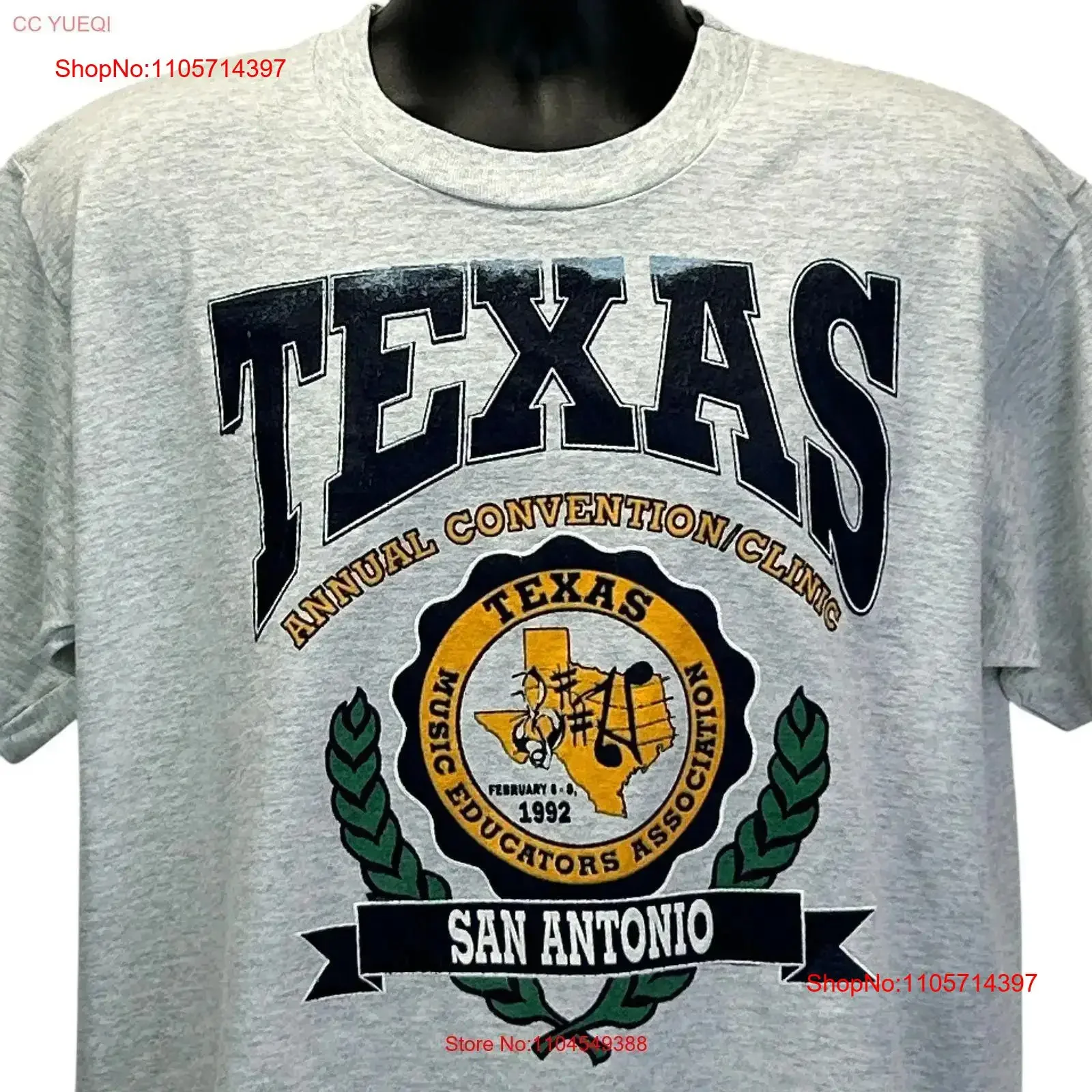Vintage Texas Music Educators Association T Shirt Mens X Large Convention Gray vintage Washed Stretched Casual homme