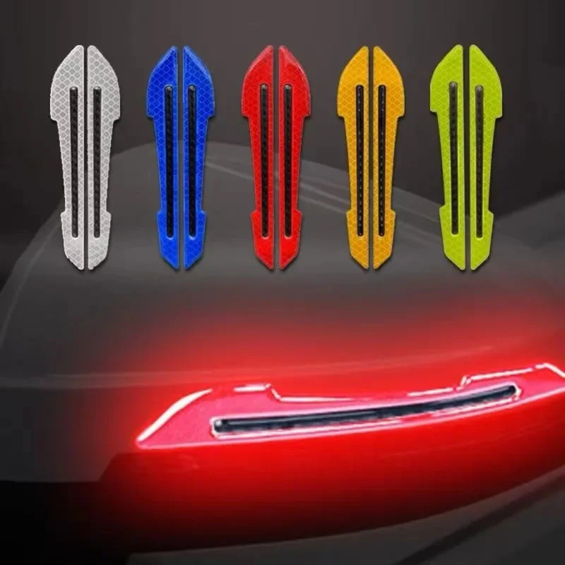 1/2/3/4Set Car Rearview Mirror Reflective Sticker Safety Warning Reflective Sticker Car Rearview Mirror Decorative Strip