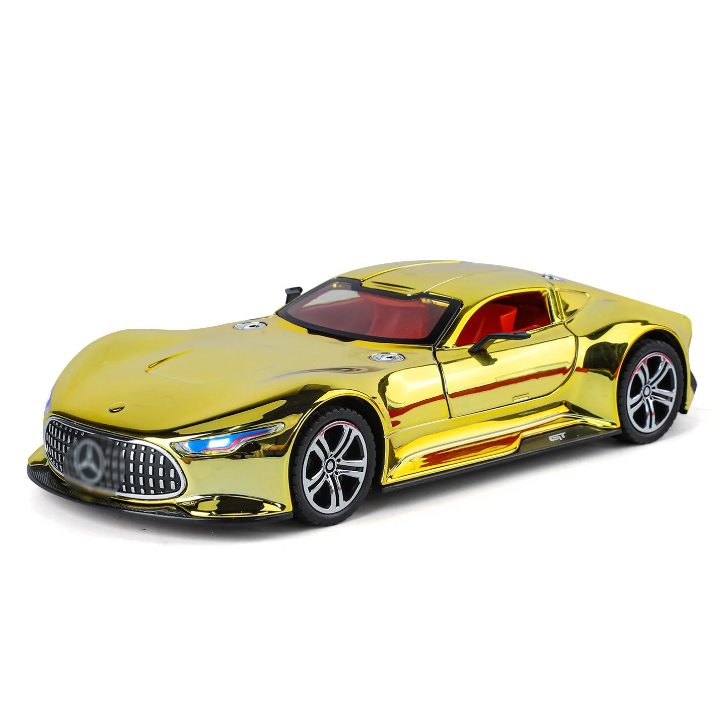 1: 24 Da Ben GT Electroplated Simulation Alloy Sports Car Model with Sound and Light Feedback Butterfly Door Boy Gift