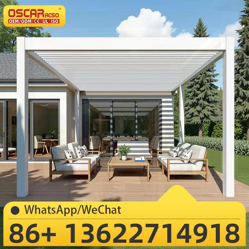 

Waterproof Sun Shade with Louvers Outdoor Aluminium Pergola Kits for Gardens Patios Backyards pergola
