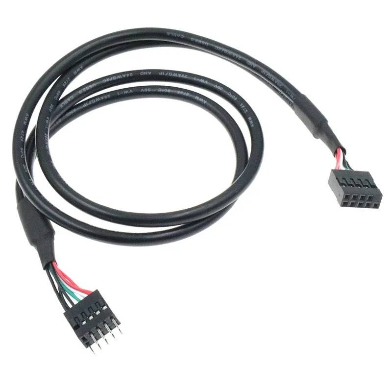 اللوحة الرئيسية الهيكل الأمامي 9 دبوس محطة USB 2.0 ذكر إلى أنثى تمديد كابل دوبونت 2.54 مللي متر كابل بيانات خط إمداد الطاقة