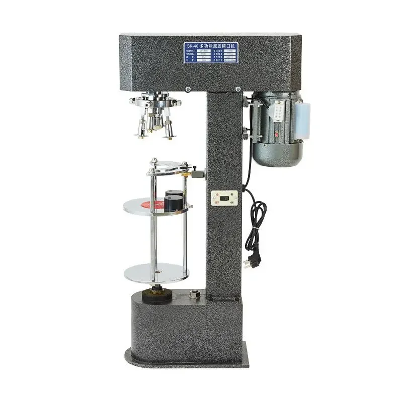 Semi automatic mineral water beverage wine red wine pet pop plastic soda bottle top closing capping sealer machine