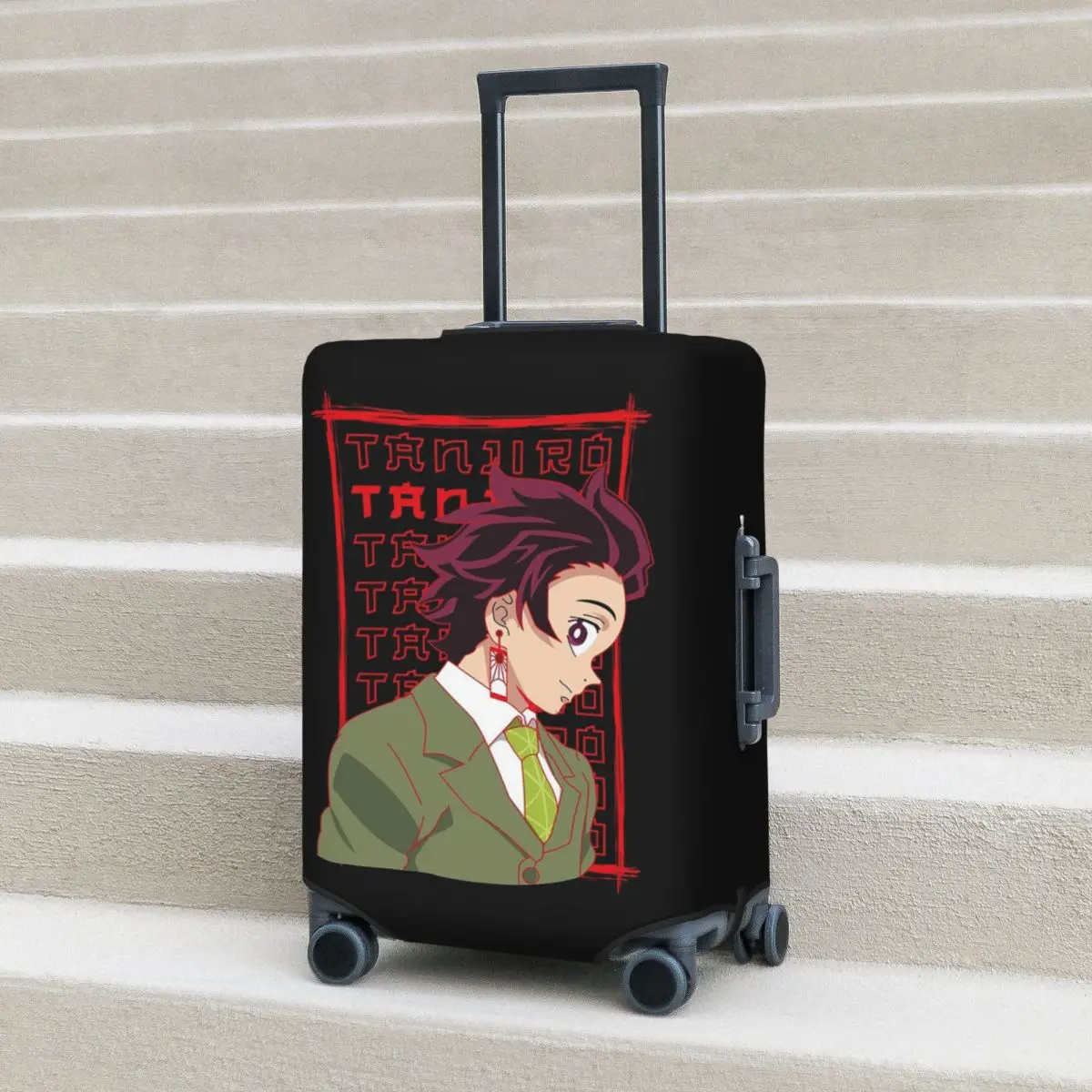 Tanjiro Kamado Kimetsu No Yaiba 2 غطاء حقيبة حماية مرونة السفر الأمتعة حامي يغطي لمدة 18-32 بوصة