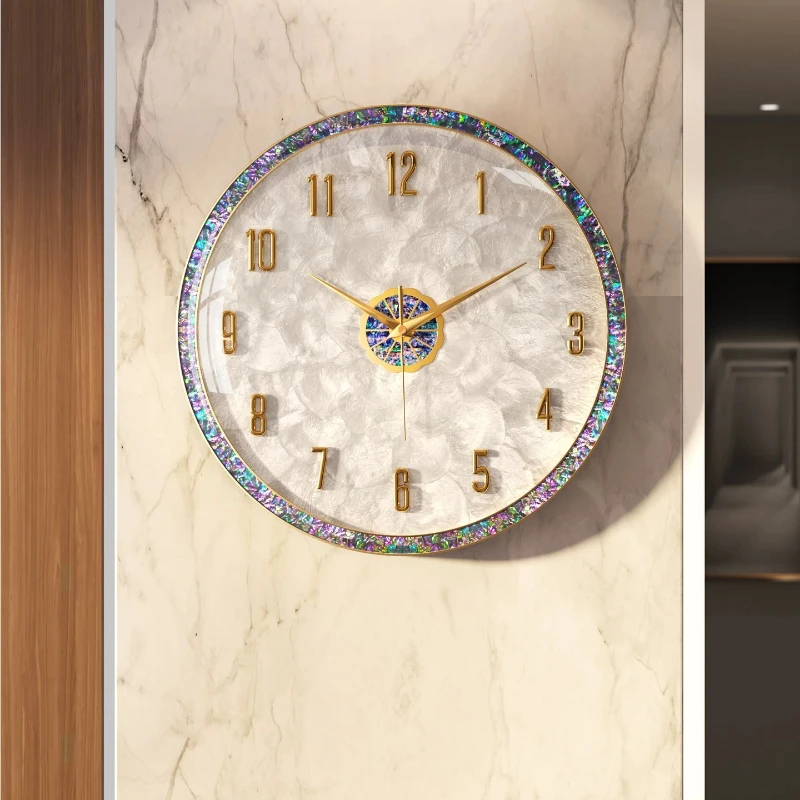 Noiseless Luxury Wall Clock Nordic Beautiful Seating Room Office Wall Clock Round Elegant Horloge Murale Bedroom Decoration