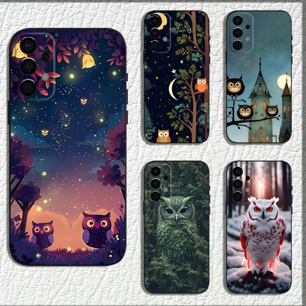 

Owl Art Aesthetics Phone Case For Samsung Galaxy A73,72,71,A52,51,40,41,A22,A32,31,A13,12,Note20 Soft Black Shell