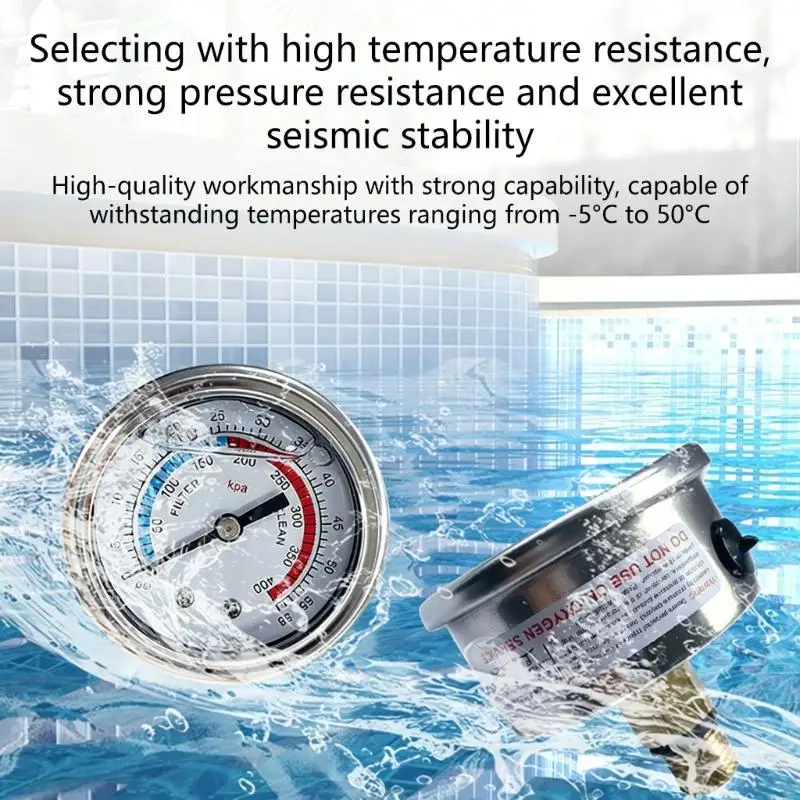 High Visibilities Color Dials Pool Filter Pressure Gauge For Accurate Monitoring 4XBB