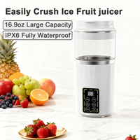 Portable Fruit Juicer 450ml Capacity USB Rechargeable Blender Ice Crusher for Shakes and Smoothies Juicer Cup IPX6 Waterproof