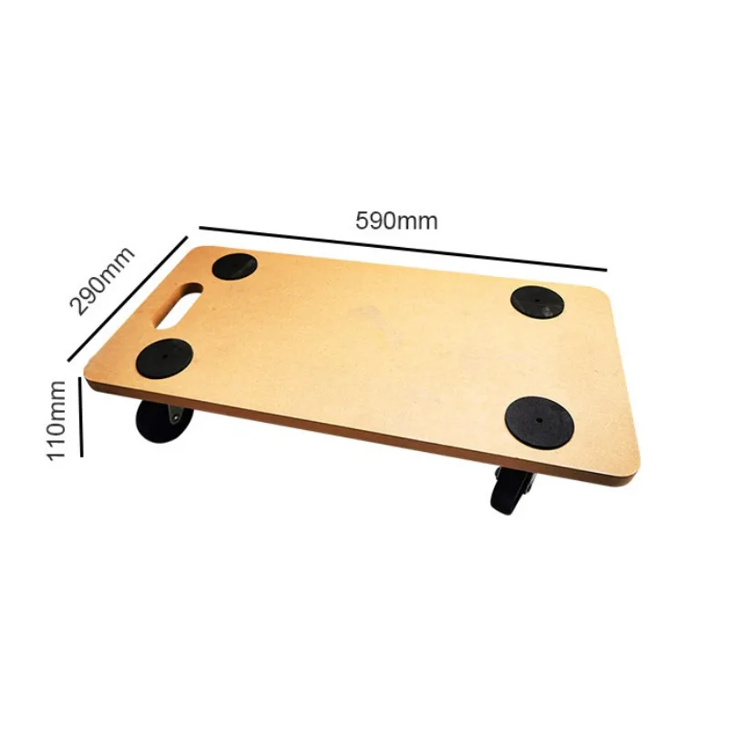 Four-Wheeled Wooden Furniture and Plant Pot Moving Dolly for Home & Garden Use