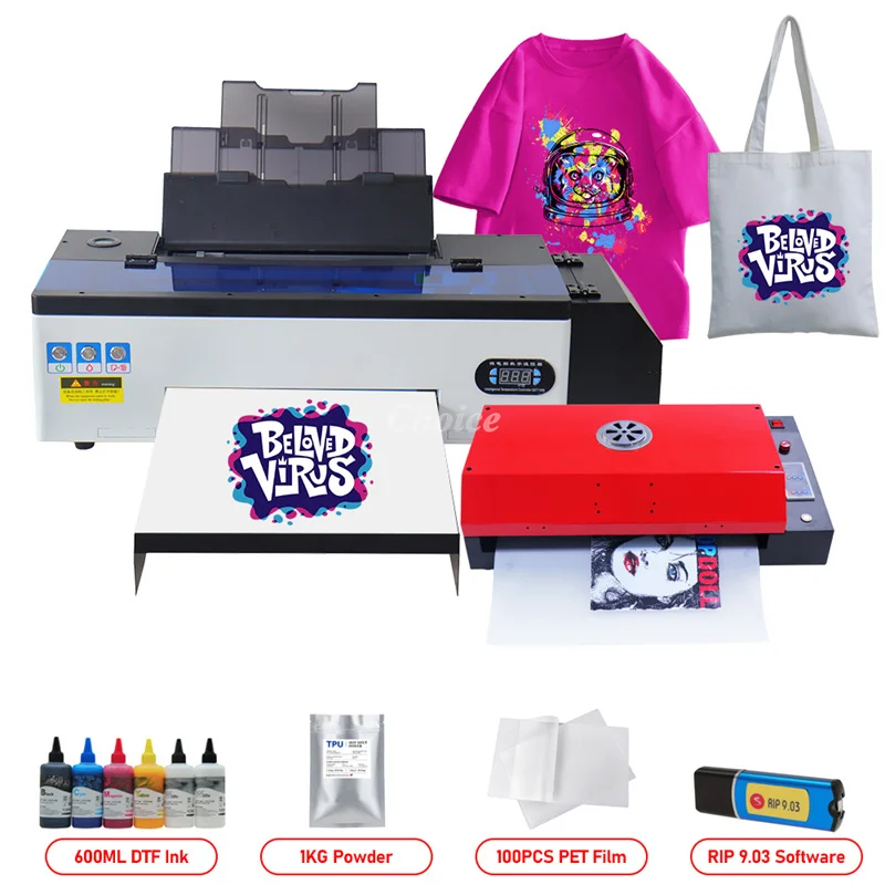 A3 DTF PET Film Heat Transfer Machine DTF Printer T-shirt Hoodies Bag Shoes Mask Jeans Printing Machine T Shirt Printer