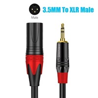 XLR 3-Pin To 3.5mm Cable Unbalanced 3.5 To XLR Male Microphone Audio Cable for Computer SLR Camera Record Canon Cord Jack to XLR