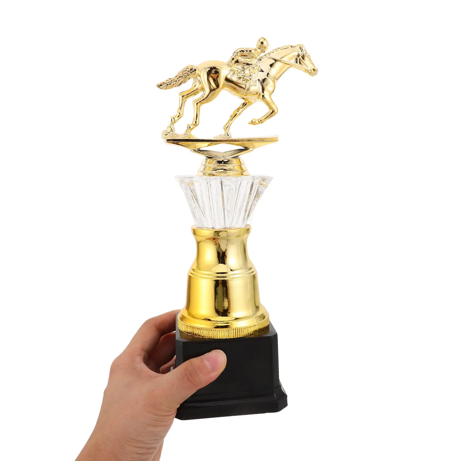 Horse Racing Trophy Cup Golden Base Horse Riding Statue Engraving Area Equestrian Competition Prize Derby Champion Award