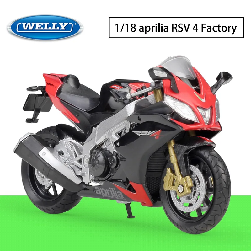 

WELLY, 1:18, новая фабричная оригинальная Авторизованная модель мотоцикла Aprilia RSV 4 из сплава, модель игрушечного автомобиля, коллекция подарков