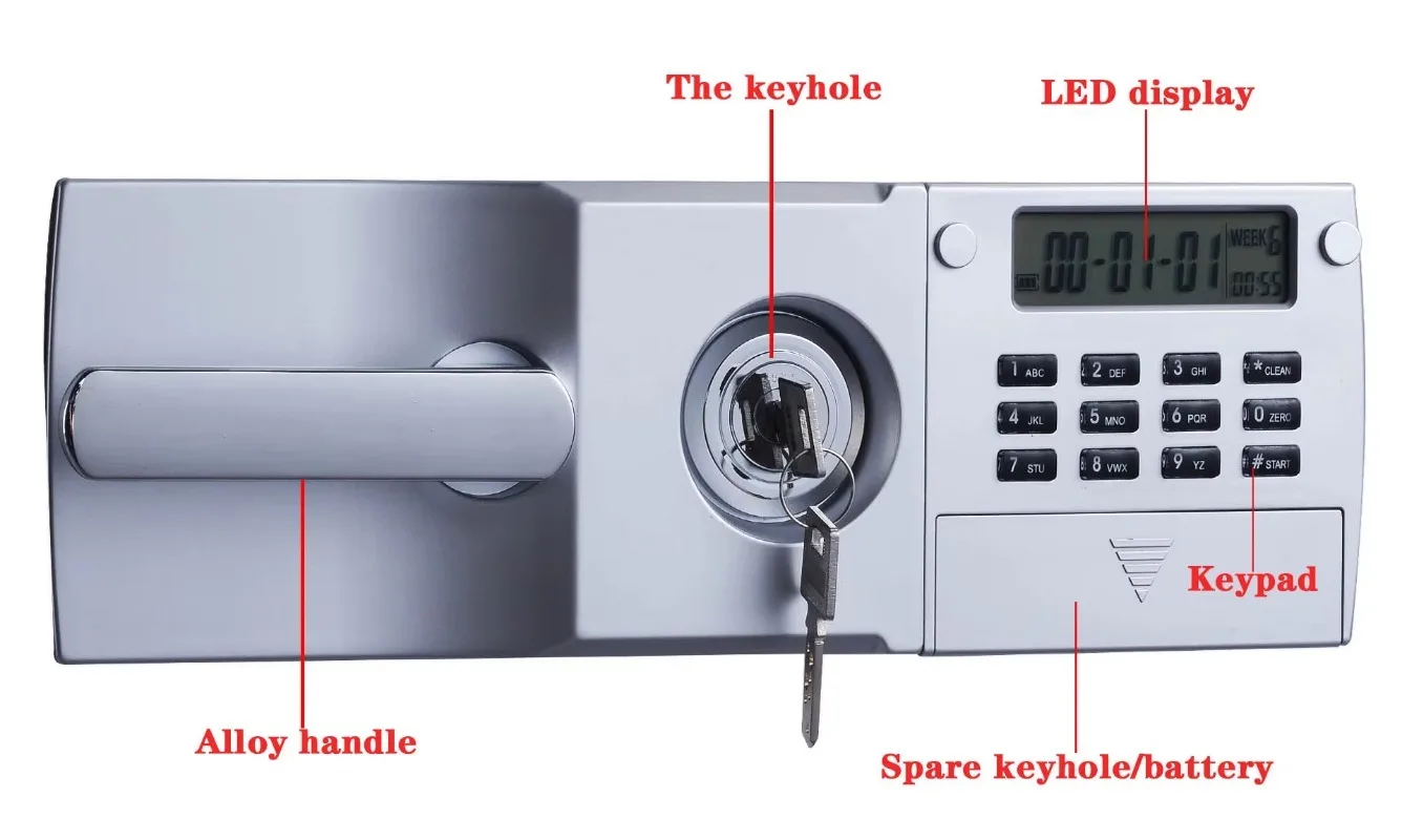 【Fashionable】Safe Box for Home with Electronic Digital Code Depository Strongbox Cash Valuables Documents Safe Deposit Box
