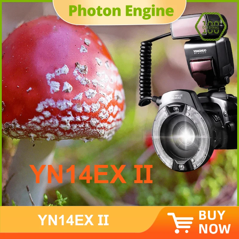 Yongnuo YN14EX II Macro LED Ring Flash Light M/TTL with 52mm 58mm 67mm 72mm Adapter Ring for Canon Camera DSLR 7D 60D 70D 700D