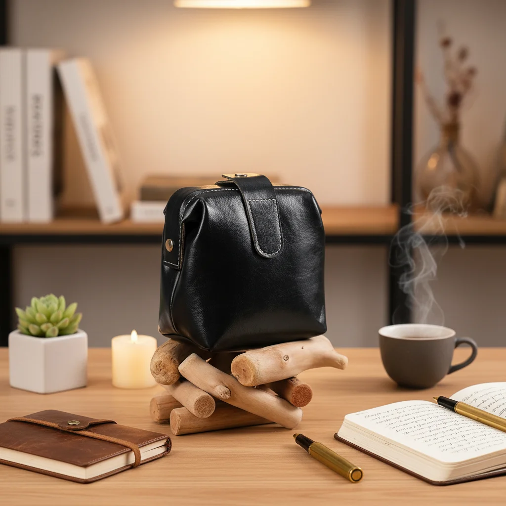 

Vintage Oil Wax Leather Clutch Bag For Women Waterproof Storage Cosmetic Pouch Collectible Craft