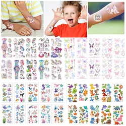 10Pcs/set Cartoon Unicorn Temporary Tattoo Stickers Cute Dinosaur Butterfly Fish Children Tattoo For Kids Funny Birthday Gift