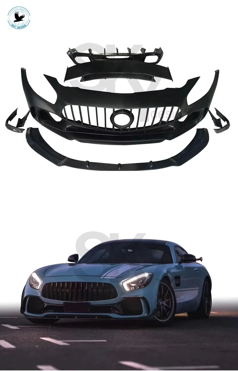 Prior Design Style Car Parts Bumper Body Kit for  GT Tuning Front Bumper Side Skirts Rear Diffuser Spoiler