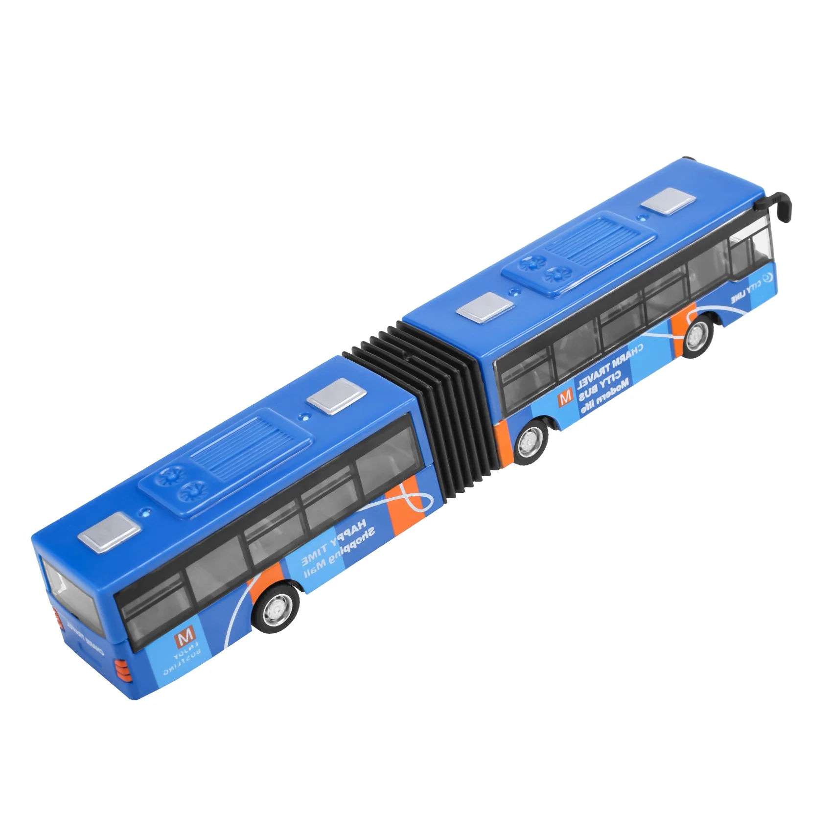 Children\'S Diecast Model Vehicle Shuttle Bus Car Toys Small Baby Pull Back Toys Blue