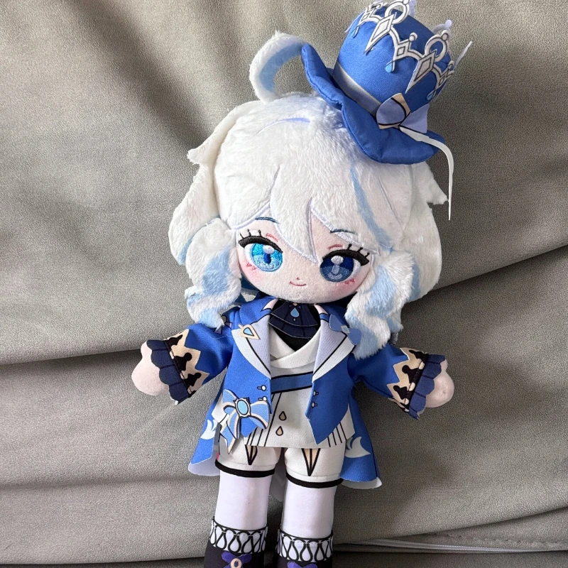 

30 см игра Genshin Impact Furina Kawaii Cosplay аниме плюшевая кукла платье одежда мультфильм длинные ноги плюши игрушка фигурки подарок