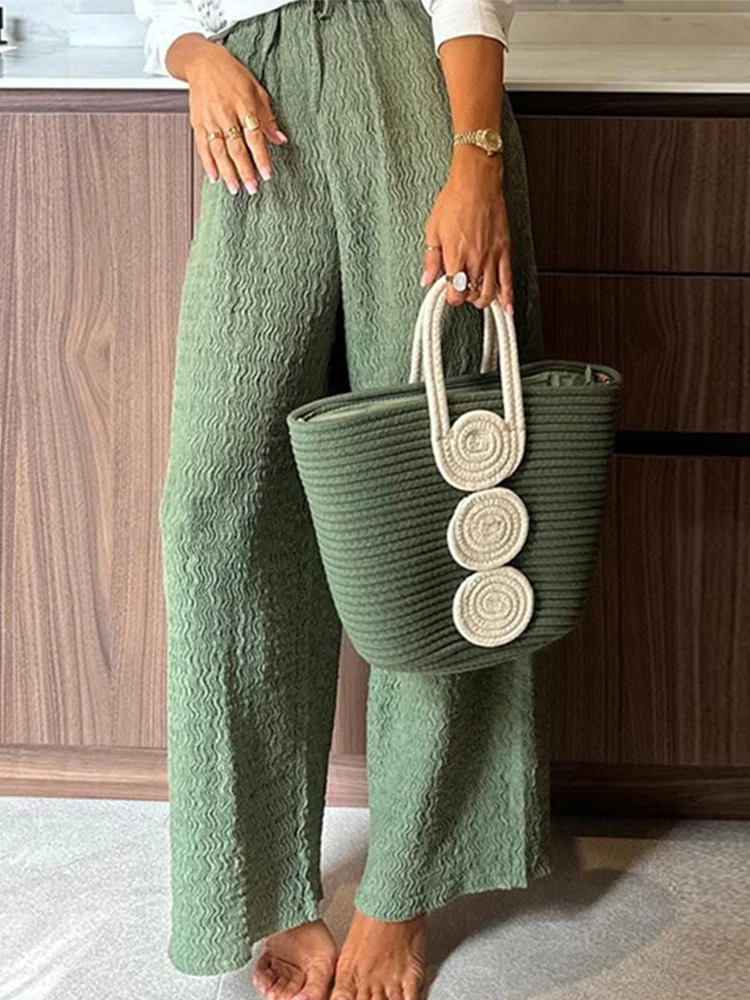 Printed Lace Up Women Trouser Suits Turn-down Collar Single Breasted Shirts Wide Leg Pants 2024 Spring Summer New Chic Lady Sets