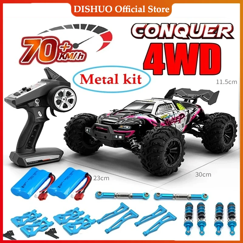 

Rc Car Off Road 4x4 High Speed 70KM/H Remote Control Car with LED Headlight Brushless 4WD 1/16 Monster Truck Toys for Boys Gift