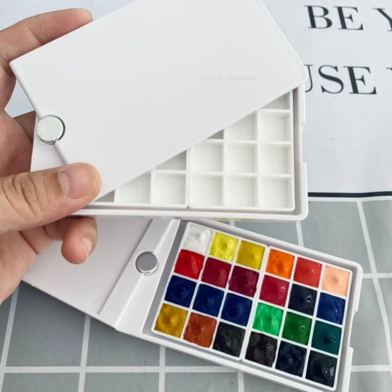 24 Color 1ml Rotary Flip Top Watercolor Packaging Pigment Storage Box Empty Box Art Students Outdoor Sketching Painting Palette