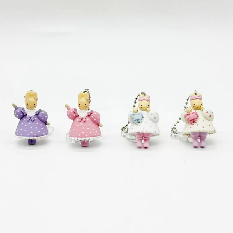 سانريوز الياسمين الأرنب Marroncream الياسمين Kawaii نموذج اللعب حقيبة قلادة دمية فتاة Diy بها بنفسك اكسسوارات المفاتيح