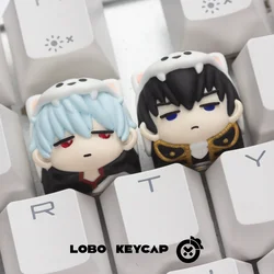 Anime Keycaps Resin Material for Mechanical Keyboard Accessories Sakata Gintoki Hijikata Toushirou GINTAMA Handmade Key Caps