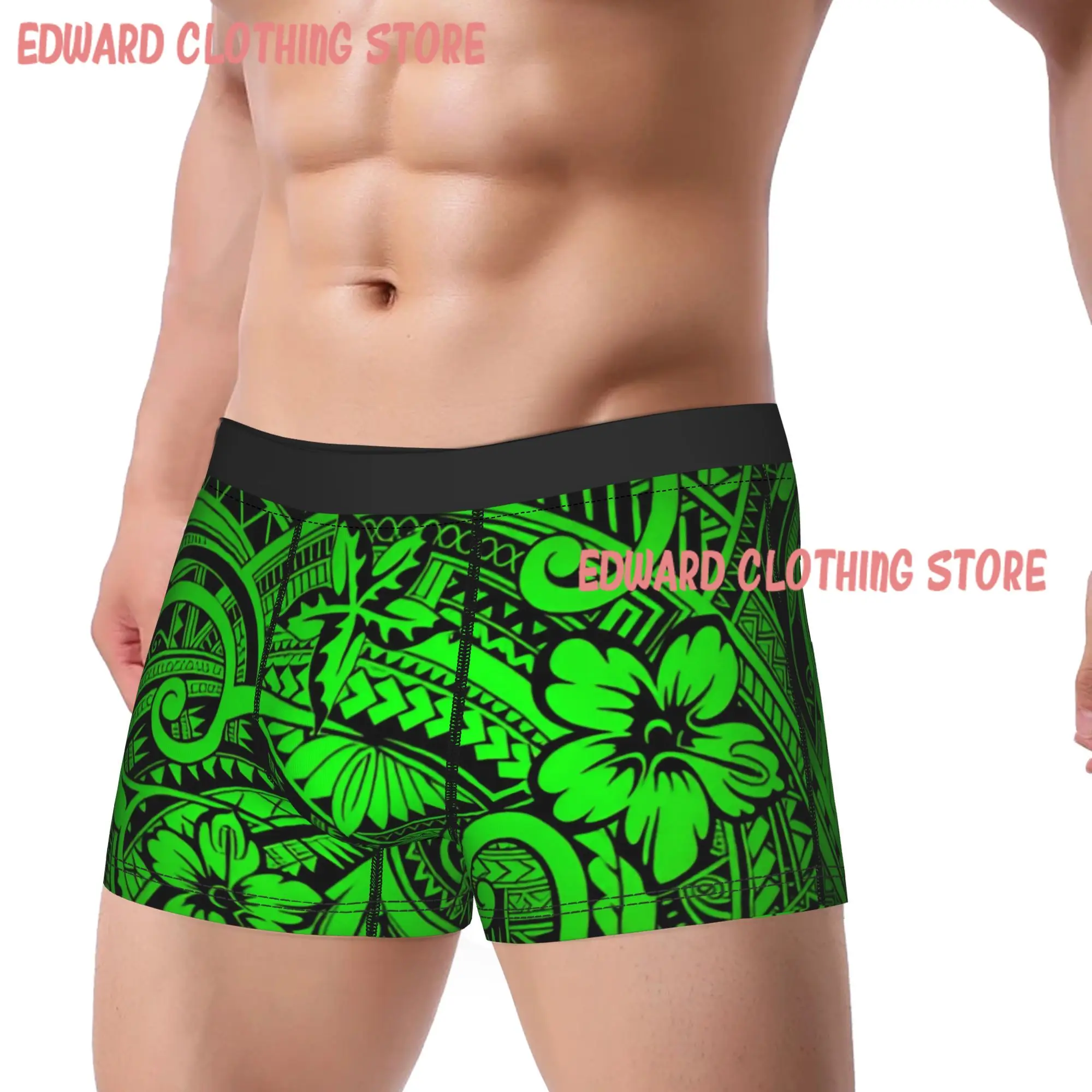 Polynesian Art Underwear  Breathable Underpants Custom Boxer Brief For Male Pouch Plus Size Boxer Shorts