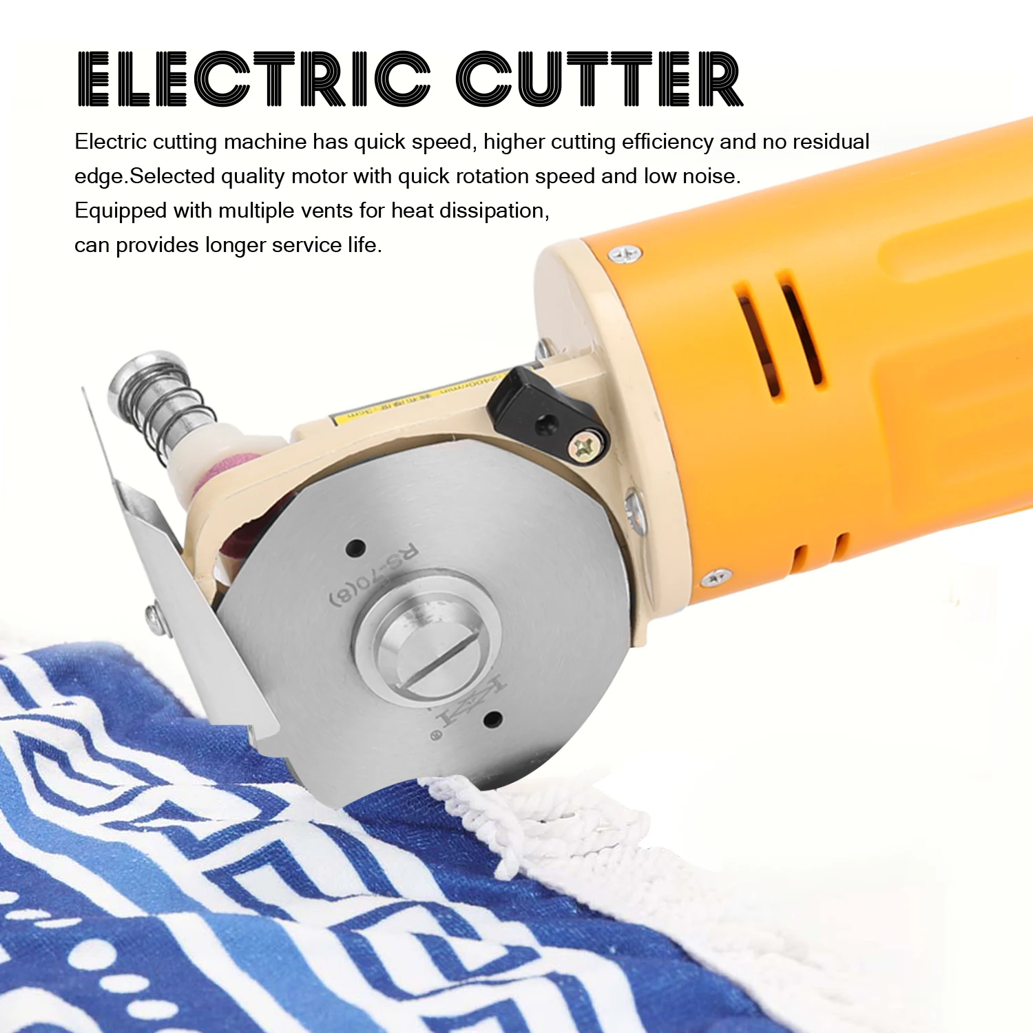 WD-2 Handheld Portable Minishear 70mm Round Blade Electric Cloth Cutter Fabric Cutting Machine 70mm Round Blade Electric Cutter