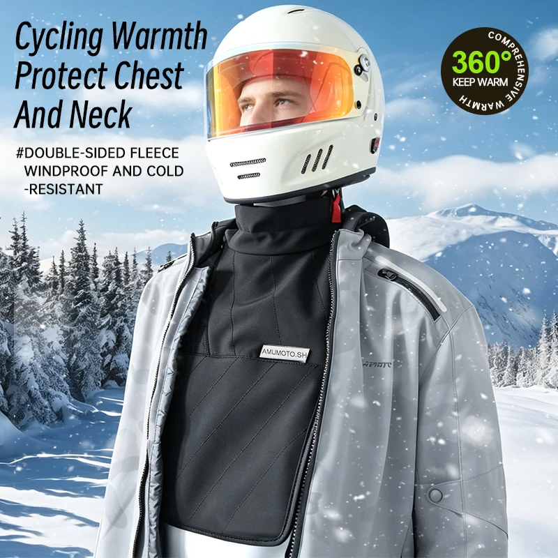 AMU Motorcycle Winter Riding Warm Hat - Double-layered fleece for windproof and cold protection, water-resistant design