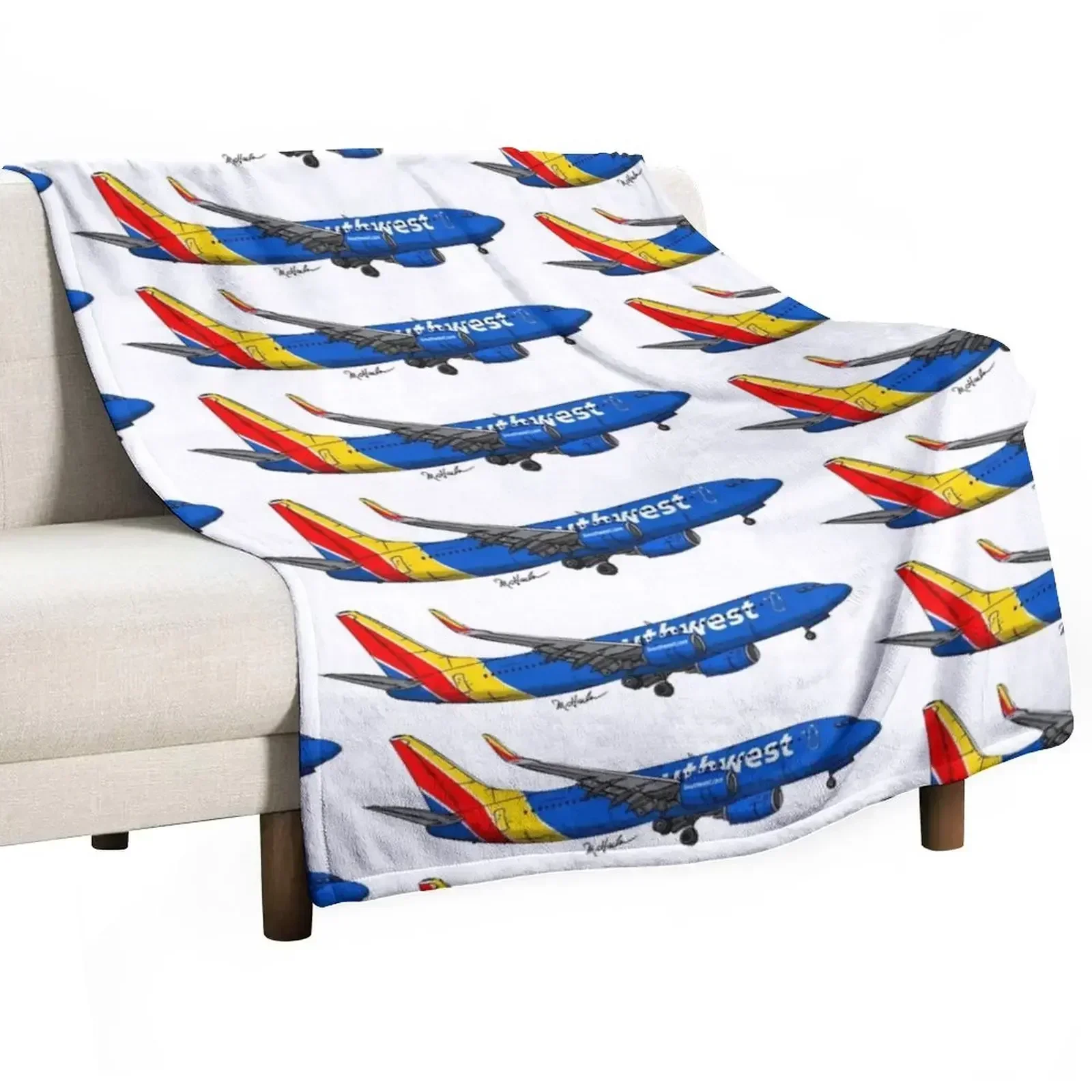 

Being 737 Southwest Throw Blanket Soft Bedroom Blanket for Night Sleeping